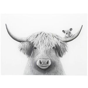 Highland Cow Glass Cutting Board